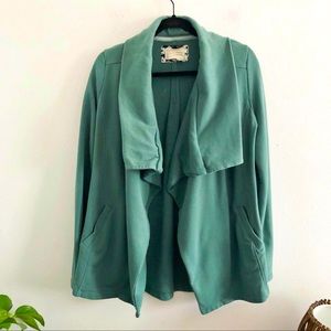 Anthropologie green draped oversize cardigan Large